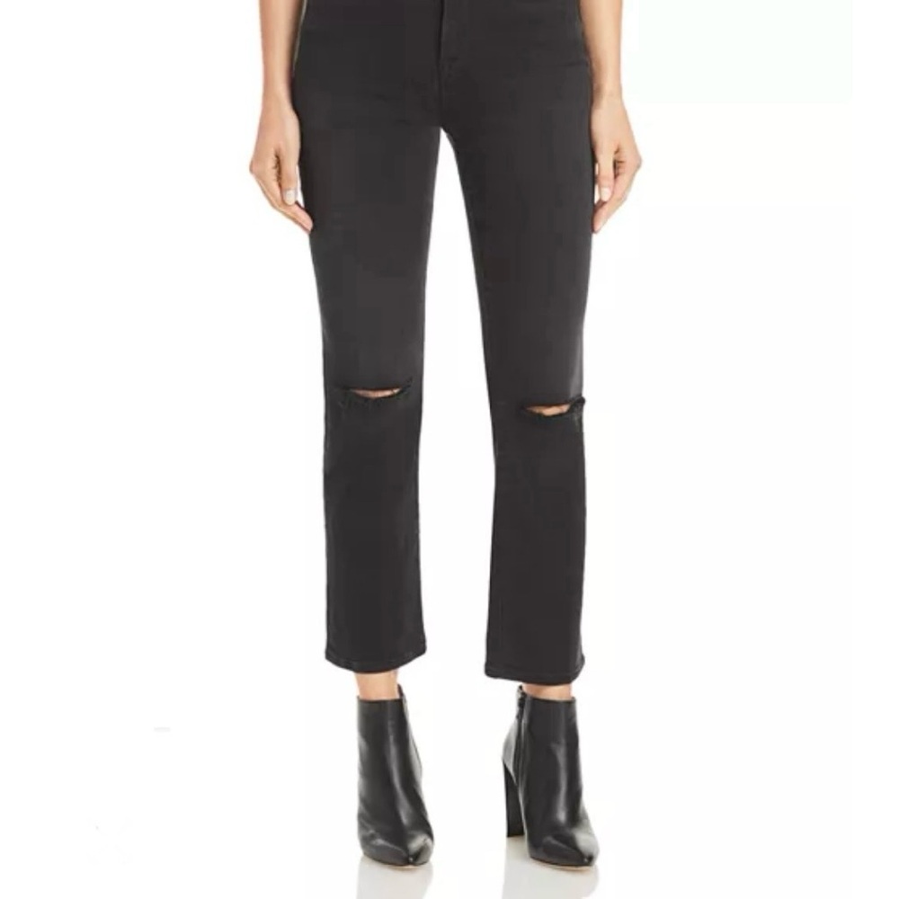 Frame Denim Le High Straight Leg Jeans Maverick Rips Size 28
